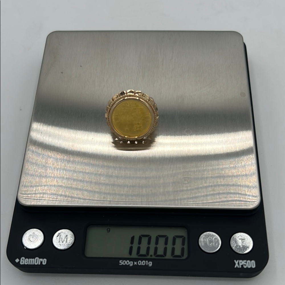 C146 1997 1/10 oz Yorkie .9999 Fine Gold Coin Ring – Set in Solid 14K sz 5.75 - Picture 12 of 12